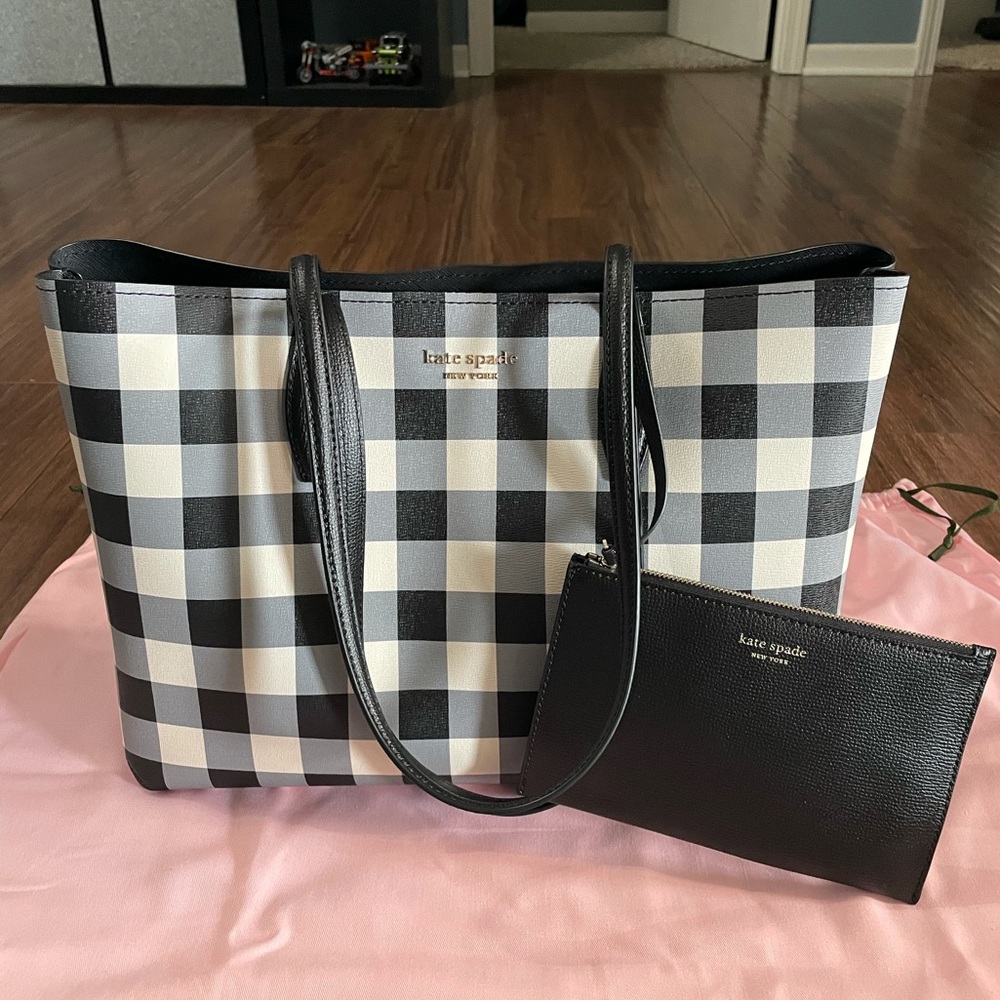 Kate Spade NWT All Day Gingham Print Large Tote